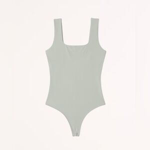 NWT Abercrombie Soft Matte Seamless Squareneck Bodysuit in Light Green